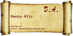 Deuts Aliz névjegykártya